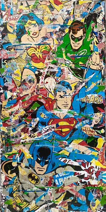 Collages intitulée "COMICS" par Anne Mondy, Œuvre d'art originale, Collages