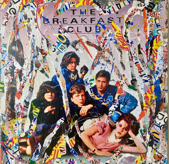 Colagens intitulada "BREAKFAST CLUB" por Anne Mondy, Obras de arte originais, Colagens