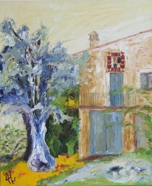Painting titled "pigeonnier des Coll…" by Anne Paul, Original Artwork