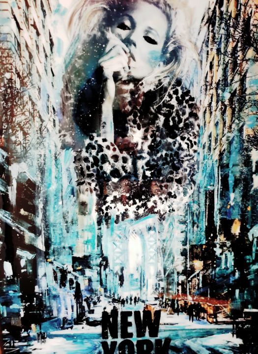 Pintura titulada "NYC INSIDE" por Anne Rosenblatt (A ROSEN), Obra de arte original, Acrílico Montado en Bastidor de camilla…