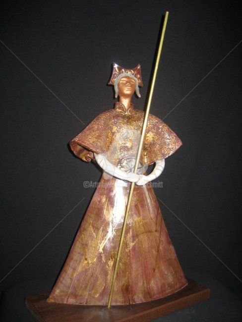 Sculpture titled "Guerrier samouraï" by Noush, Original Artwork