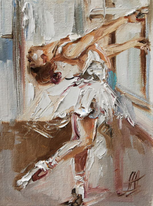 Painting titled "Gracious Dance: set…" by Annet Loginova, Original Artwork, Oil Mounted on Wood Panel