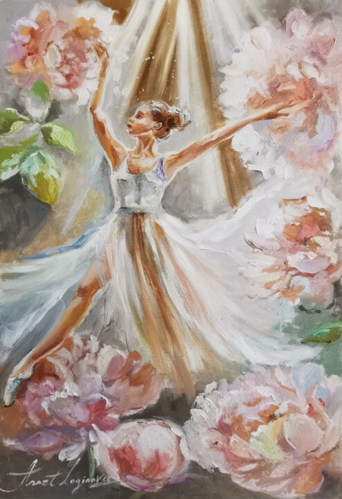 Картина под названием "Le Ballet. Delicate…" - Annet Loginova, Подлинное произведение искусства, Масло Установлен на Деревян…