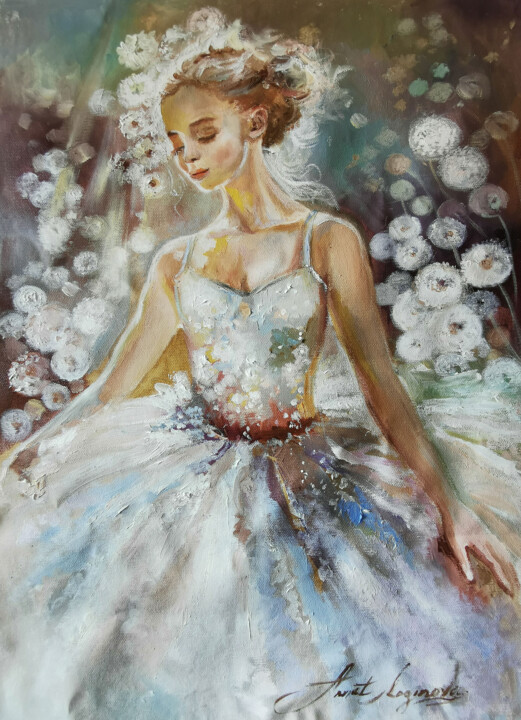 Peinture intitulée "Elegance In Bloom.…" par Annet Loginova, Œuvre d'art originale, Huile