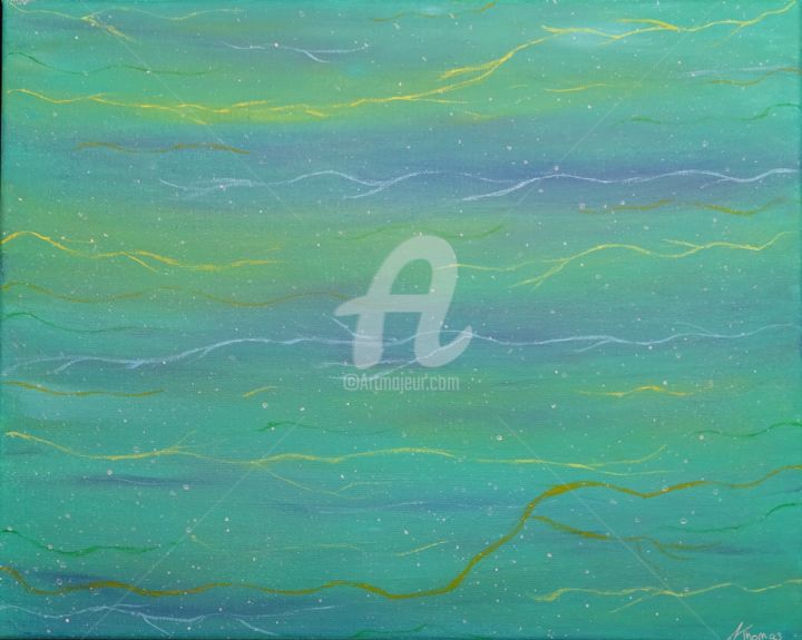 Painting titled "Evasion cosmique" by Anne Test'Arts, Original Artwork, Acrylic