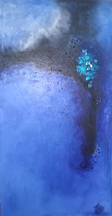 Painting titled "Bleu" by Tibo, Original Artwork, Acrylic