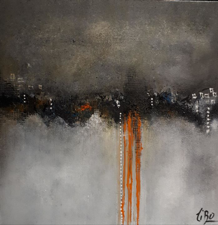 Painting titled "Obscurité" by Tibo, Original Artwork, Acrylic