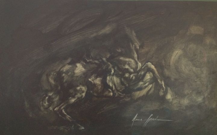 Malerei mit dem Titel "Mi svelo e scompaio" von Anna Spada, Original-Kunstwerk, Gouache