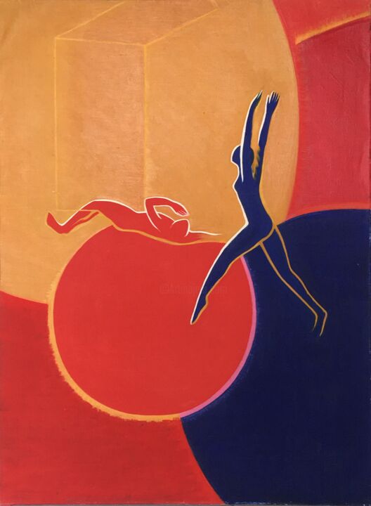 Peinture intitulée "Cirque Bouglione" par Annette Géant, Œuvre d'art originale, Huile