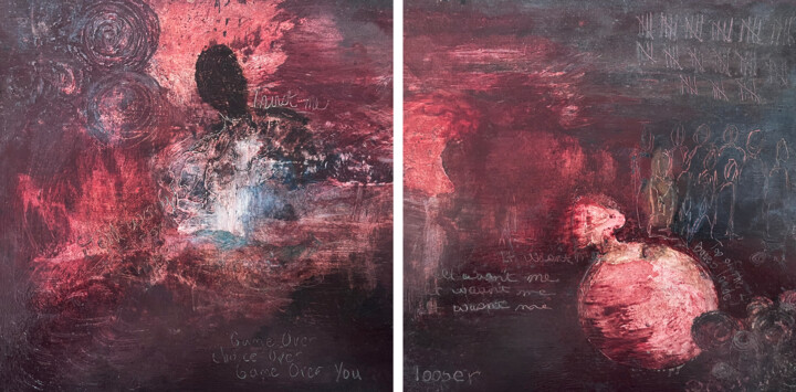 Картина под названием "Choice" - Annette Wyrick-Solari, Подлинное произведение искусства, Масло Установлен на Деревянная пан…