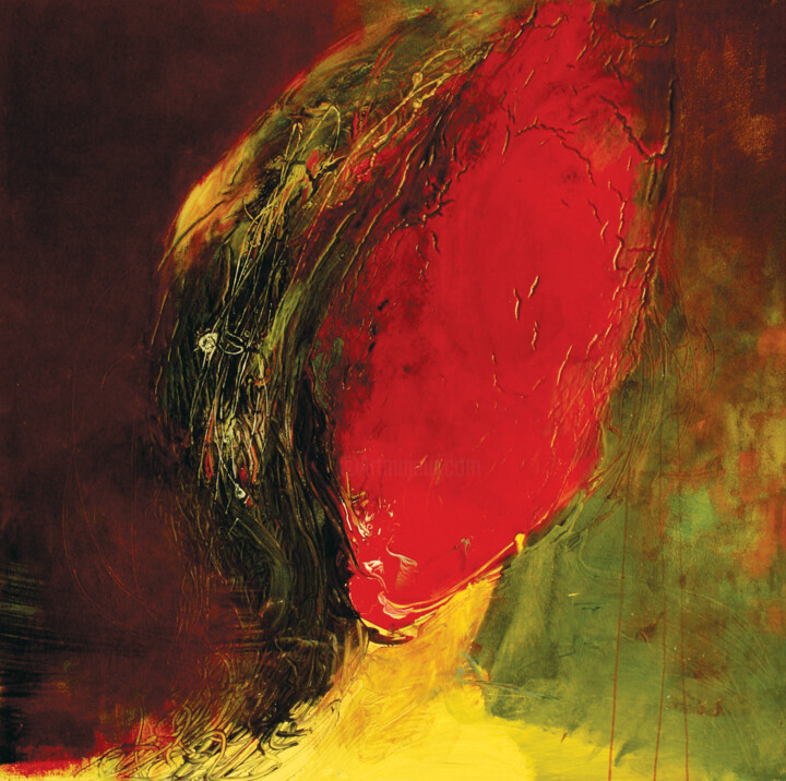 Pintura titulada "Red Head (Left)" por Annette Wyrick-Solari, Obra de arte original, Acrílico Montado en Bastidor de camilla…