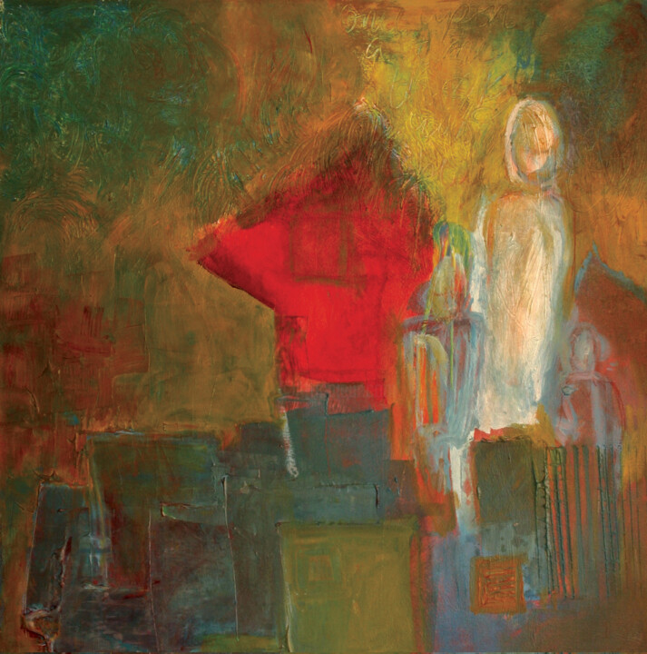 Pintura titulada "Red Head (Right)" por Annette Wyrick-Solari, Obra de arte original, Acrílico Montado en Bastidor de camill…