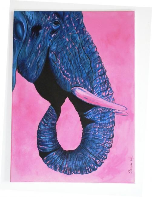 Pittura intitolato "THOM l'éléphant" da Annha, Opera d'arte originale, Acrilico