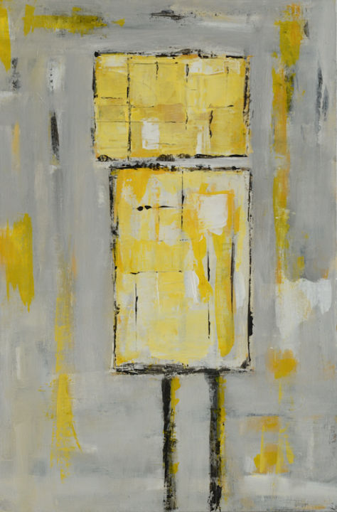 Schilderij getiteld "Cubé.jpg" door Annick Bouhan, Origineel Kunstwerk, Acryl