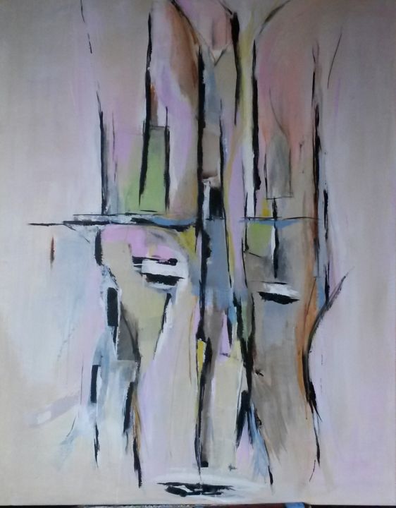 Painting titled "Human 3" by Annick Bouhan, Original Artwork