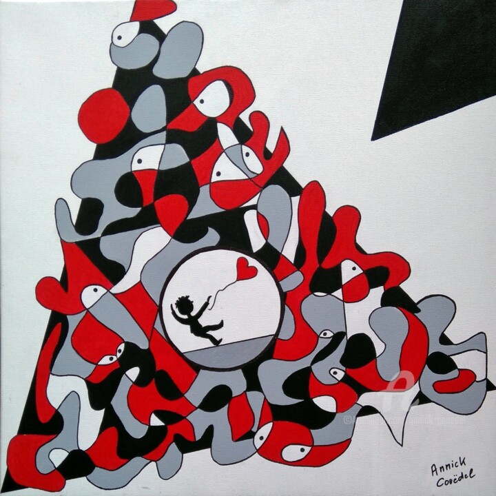 Painting titled "UN PAS DE CÔTé" by Annick Couëdel, Original Artwork, Acrylic