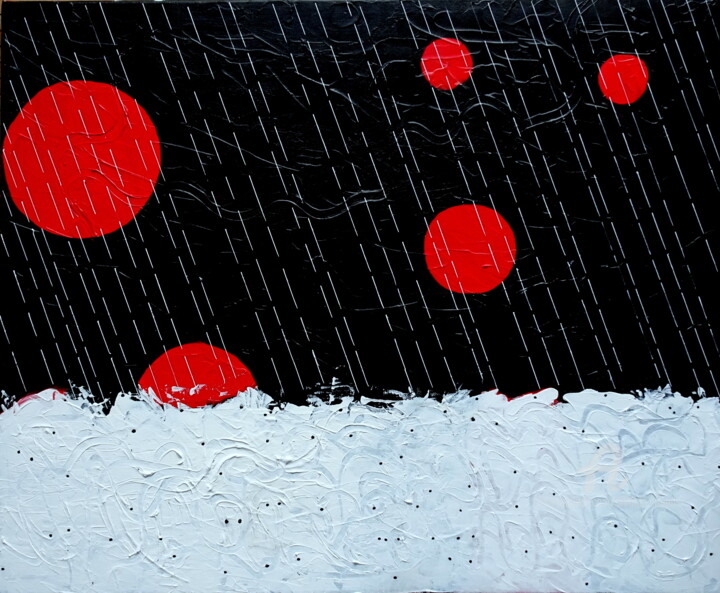 Malerei mit dem Titel "TEMPESTUOSO COSMICO" von Annick Couëdel, Original-Kunstwerk, Acryl