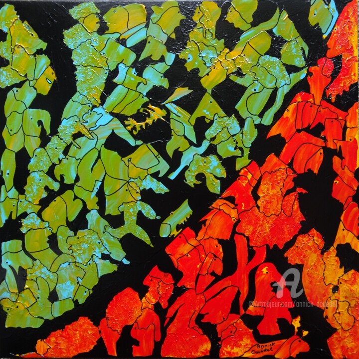 Painting titled "EFFERVESCENCE PRINT…" by Annick Couëdel, Original Artwork, Acrylic