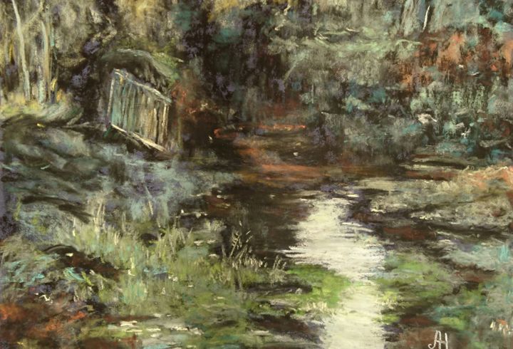 Peinture intitulée "Paysage impressionn…" par Annickharrois, Œuvre d'art originale