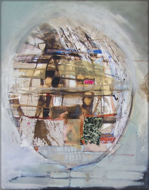 Peinture intitulée "Globe, technique mi…" par Annick Longuet, Œuvre d'art originale