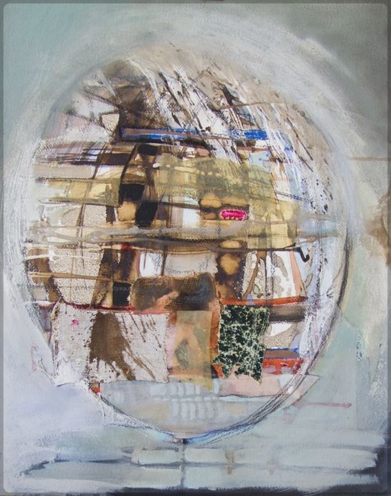 Peinture intitulée "Globe, technique mi…" par Annick Longuet, Œuvre d'art originale,