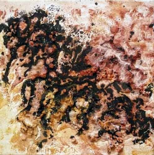 Pintura intitulada "Eruption" por Annick Troalen Masson, Obras de arte originais, Óleo