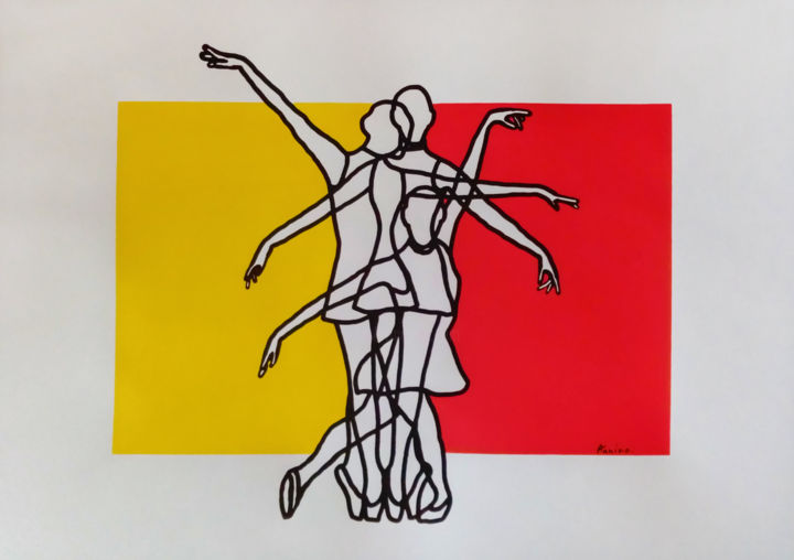 印花与版画 标题为“Pause ballet” 由Nicolas Accardo (Annico), 原创艺术品, 丝网印刷