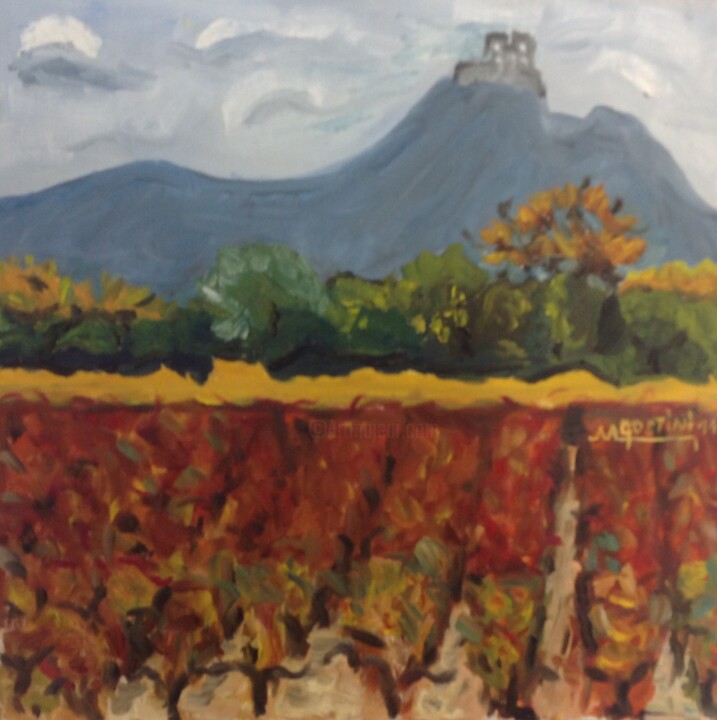 Peinture intitulée "les vignes" par Annie Agostini, Œuvre d'art originale, Huile