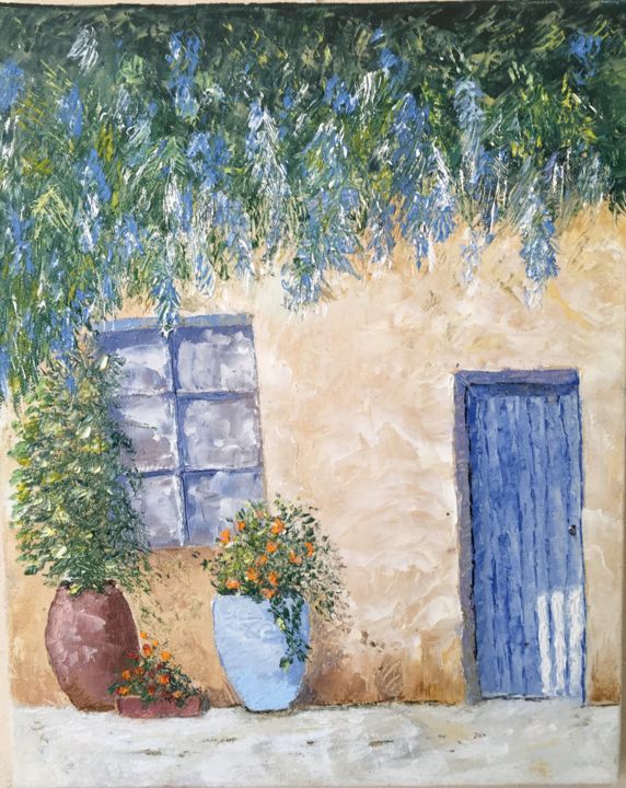Painting titled "Maison en Provence" by Ani. L, Original Artwork, Oil