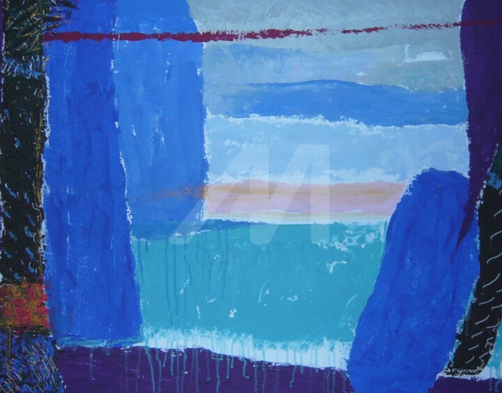 Peinture intitulée "MEDITERRANEE" par Annie-France Giroud, Œuvre d'art originale, Acrylique