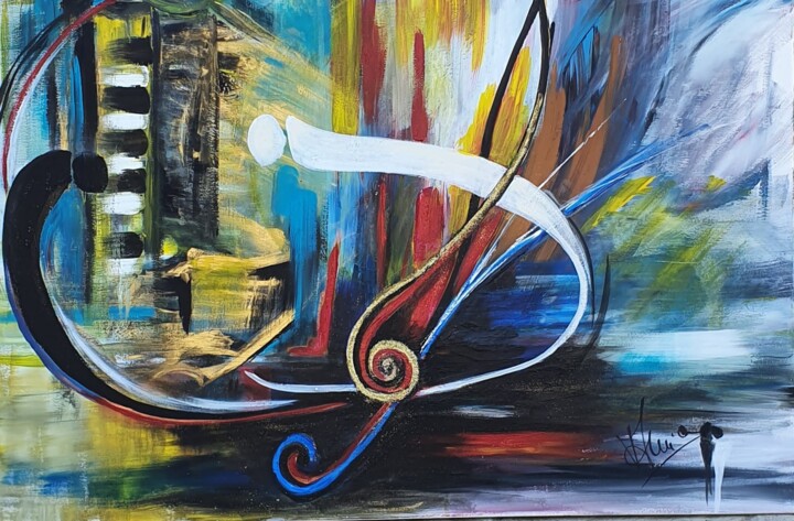 Schilderij getiteld "Piano 10" door Annie Galipot, Origineel Kunstwerk, Acryl