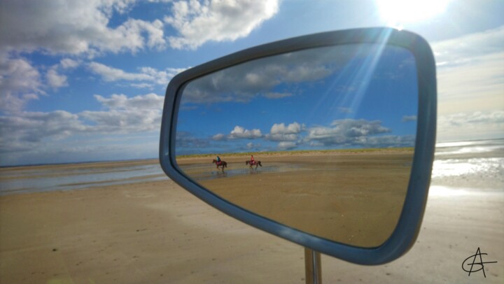 Fotografía titulada "Deux chevaux, dans…" por Annie Gazé, Obra de arte original, Fotografía no manipulada Montado en Bastido…