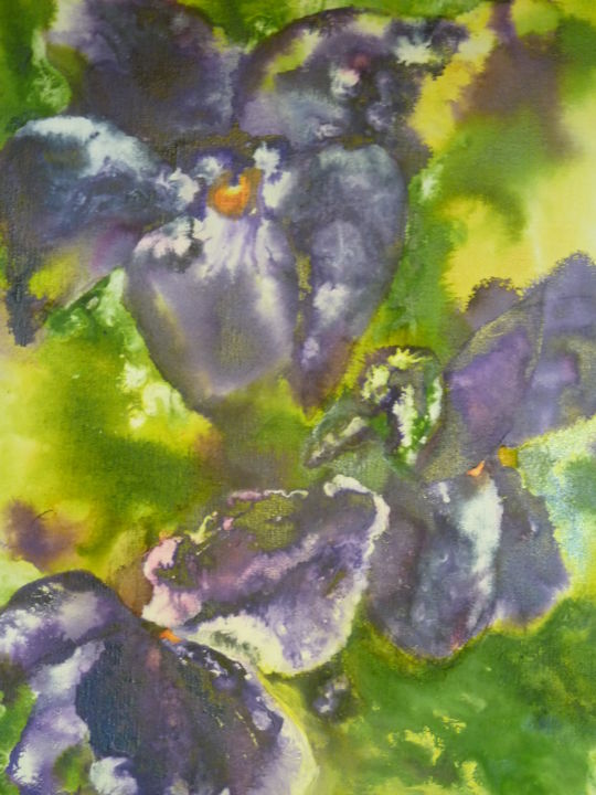 Peinture intitulée "violettes-73-50.jpg" par Annie Pages, Œuvre d'art originale, Acrylique