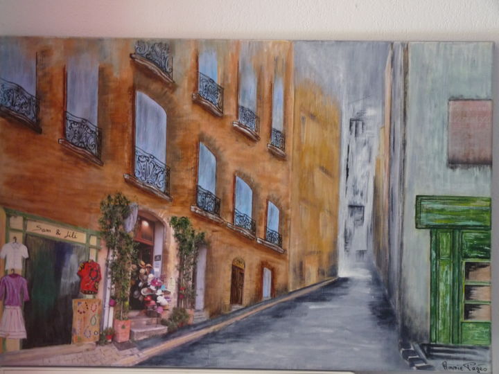 Peinture intitulée "rue-de-pezenas-80-5…" par Annie Pages, Œuvre d'art originale, Acrylique