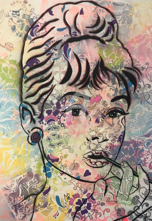 Painting titled "Audrey (collection…" by Annie Predal, Original Artwork, Spray paint