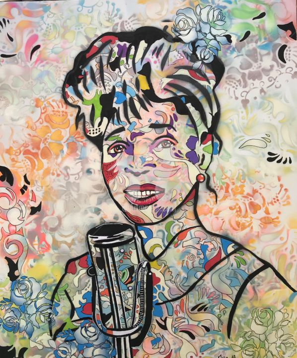 Painting titled "ethel-waters série…" by Annie Predal, Original Artwork, Spray paint