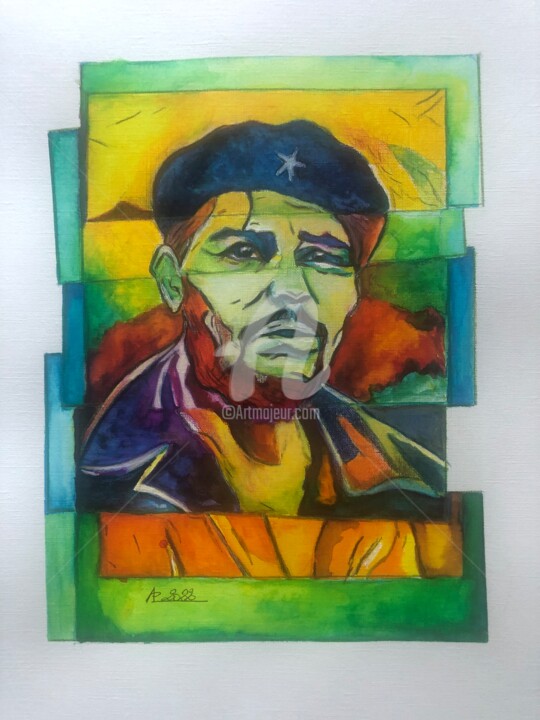Tekening getiteld "Che Guevara" door Annie Predal, Origineel Kunstwerk, Inkt