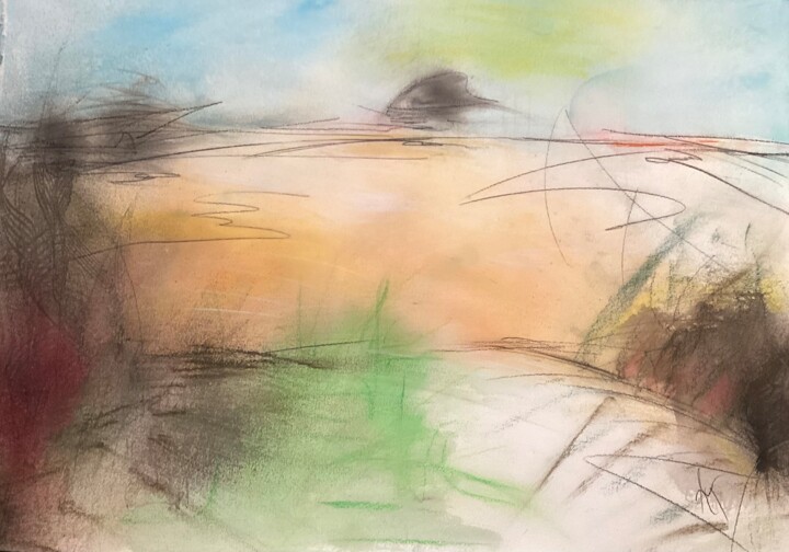 Painting titled "Dunes" by Annie Proust, Original Artwork, Pastel
