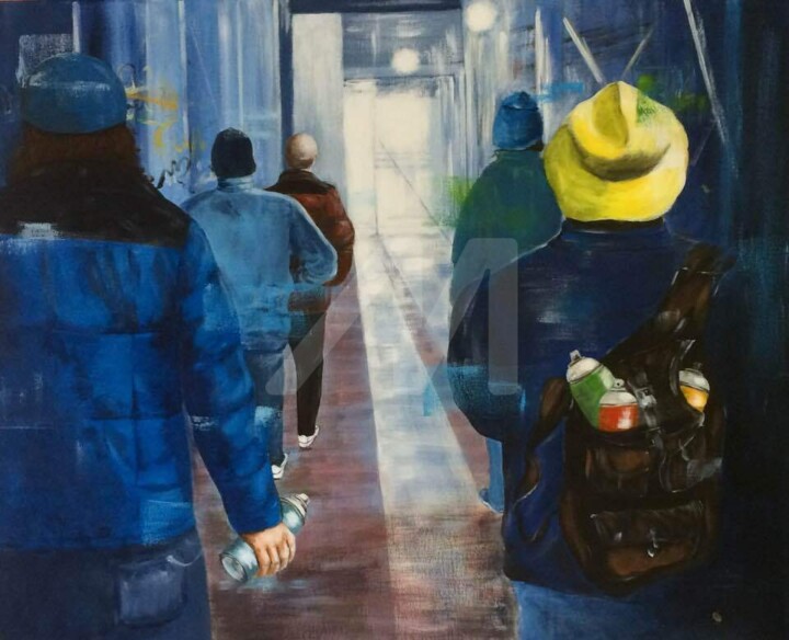 Pittura intitolato ""The Secret Expedit…" da Annie Roudet, Opera d'arte originale, Acrilico
