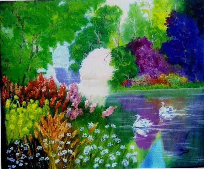 Peinture intitulée "Bosque Encantado" par Annie Seamonson, Œuvre d'art originale, Huile
