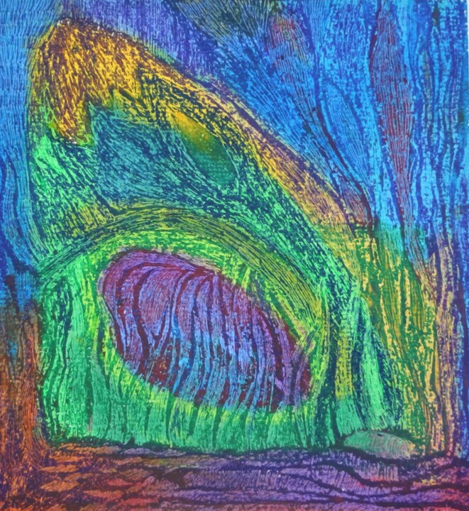 Dessin intitulée "au-fond-de-l-eau.jpg" par Annie Vandemalle, Œuvre d'art originale, Pastel