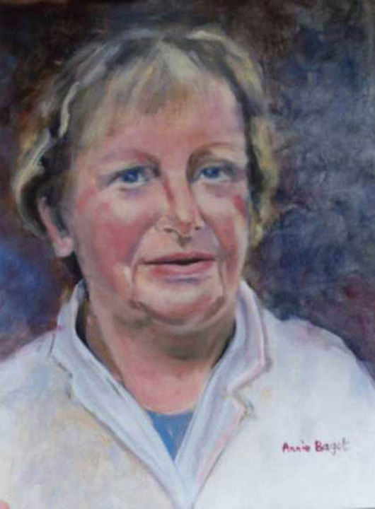 Painting titled "Portrait Lucile" by Annie Bagot, Original Artwork, Oil