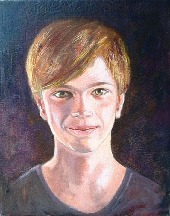 Painting titled "Guillaume" by Annie Bagot, Original Artwork, Oil
