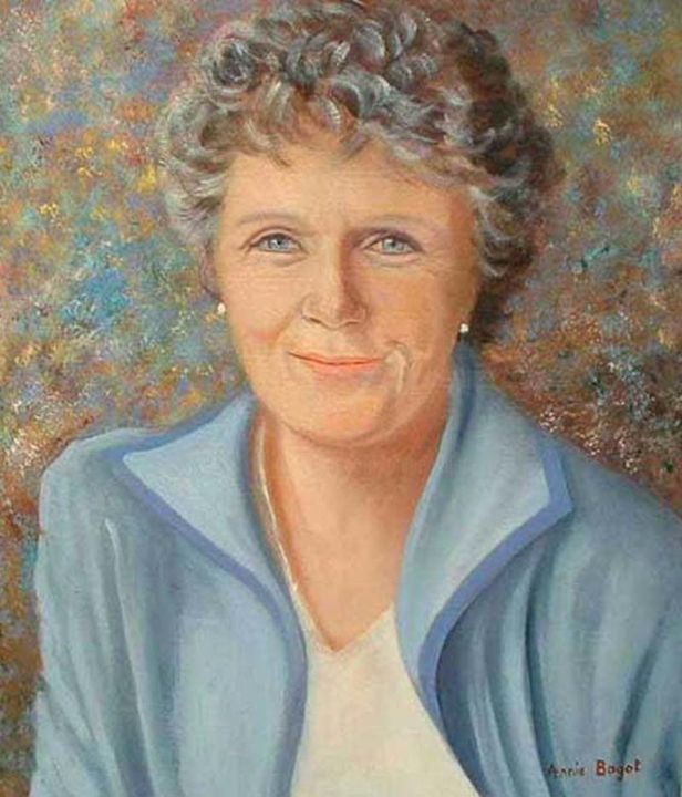 Peinture intitulée "portrait-Francette" par Annie Bagot, Œuvre d'art originale, Huile