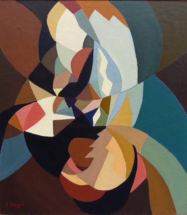 Peinture intitulée "abstrait 50" par Annie Bagot, Œuvre d'art originale, Huile Monté sur Autre panneau rigide