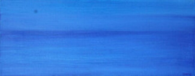 Painting titled "Horizon bleu" by Annie Bibaut, Original Artwork, Oil