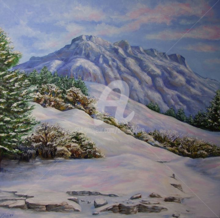 Peinture intitulée "Montagne Sainte Vic…" par Annie Rivière, Œuvre d'art originale, Huile