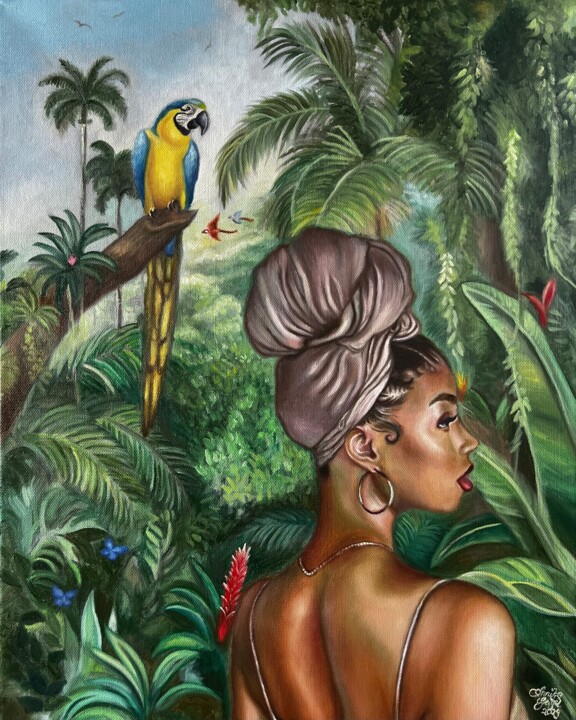 Pintura titulada "Eden" por Annika Geigel, Obra de arte original, Oleo Montado en Bastidor de camilla de madera