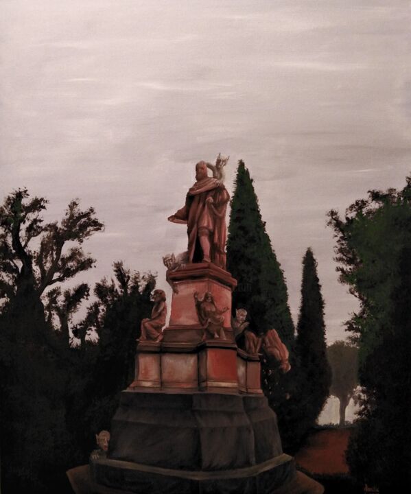 Malerei mit dem Titel "Nosferatu over Zapp…" von Annita Luxon, Original-Kunstwerk, Öl
