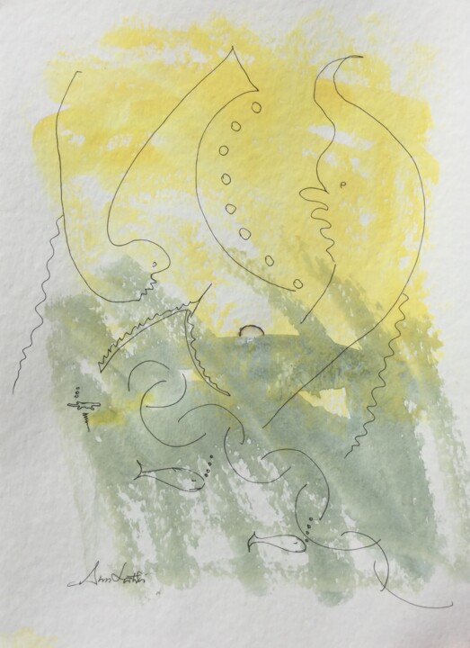 Peinture intitulée "Sealife" par Ann Lahti, Œuvre d'art originale, Aquarelle